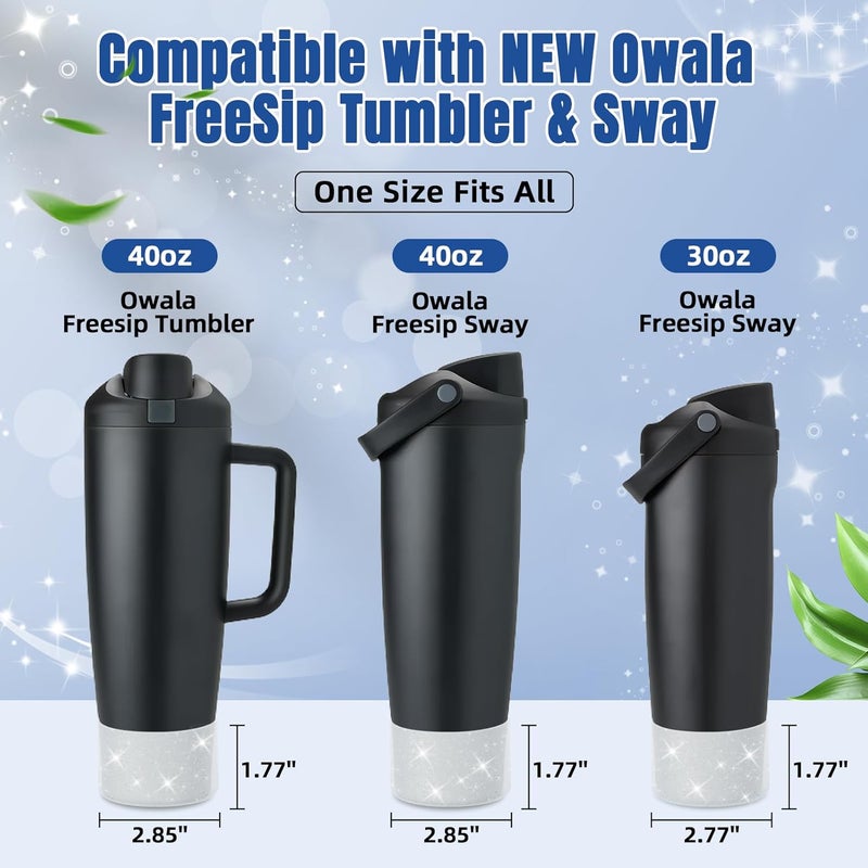 BKBY 2PCS Silicone Boot Compatible with Owala 30oz & 40oz FreeSip Sway Bottles & Tumblers, Protective Anti-Slip Bottom Cover Sleeve for Freesip Sway Tumbler - Image 2